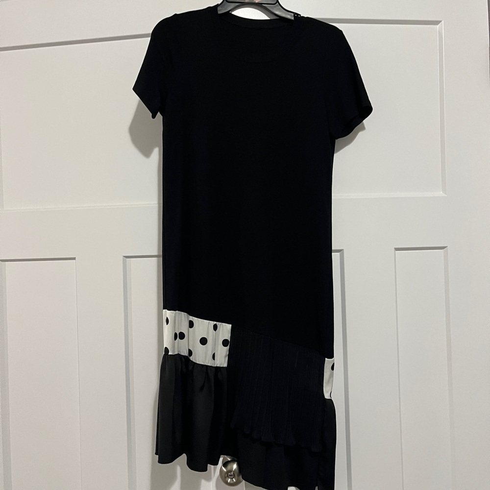 Elegant Asymmetrical Black and White Dress